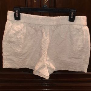 Jcrew elastic waste white shorts